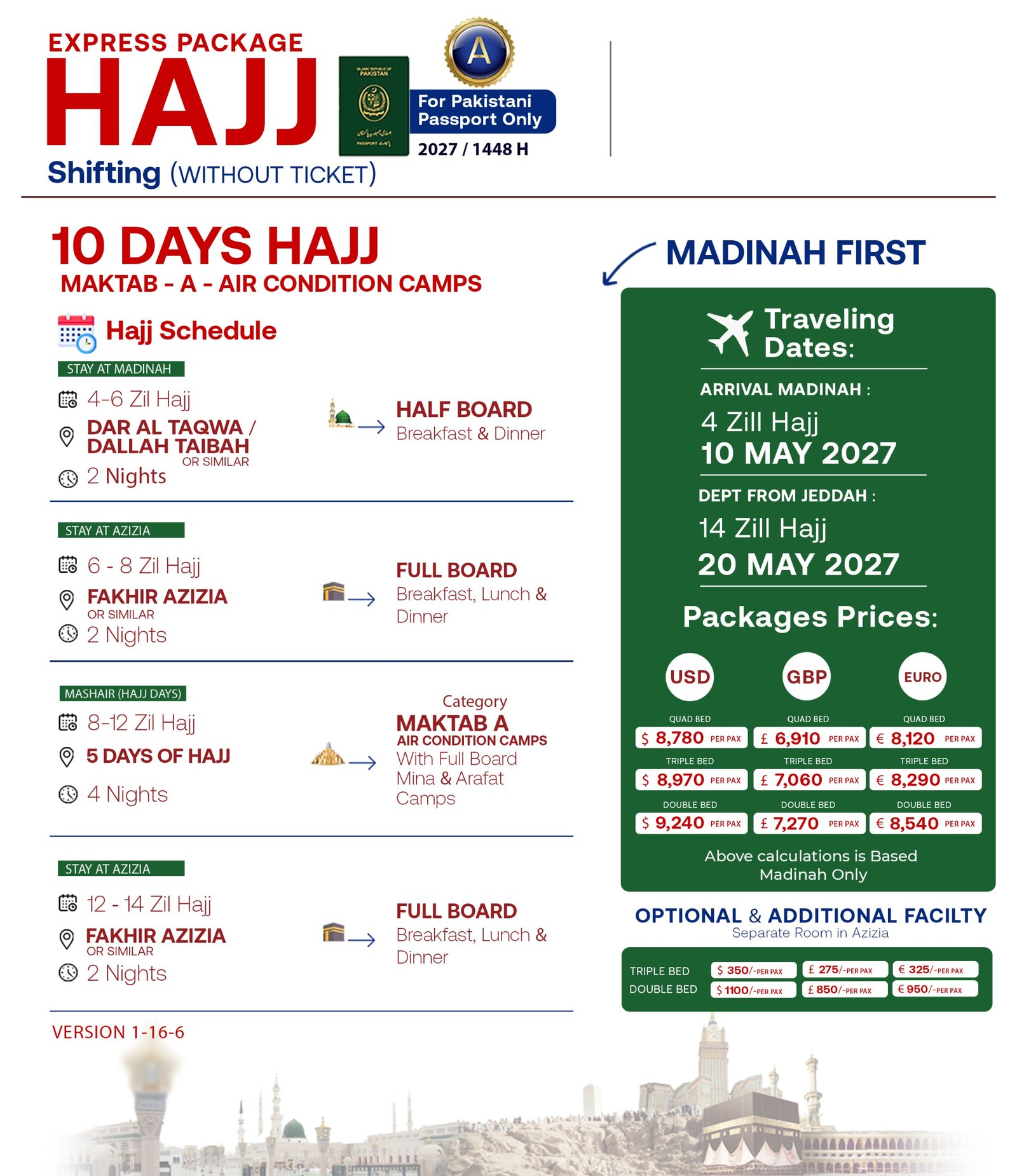 10 Days Express Hajj Package