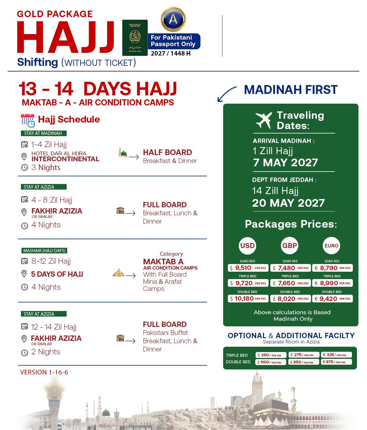 13-14 Days Gold Hajj Package