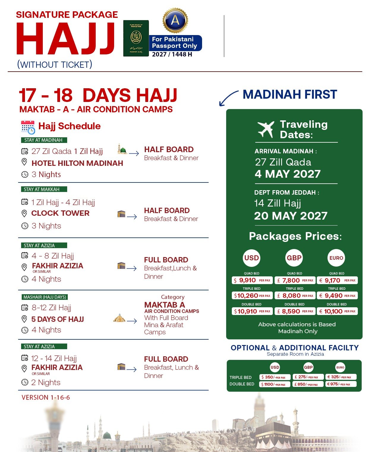 17-18 Days Signature Hajj Package